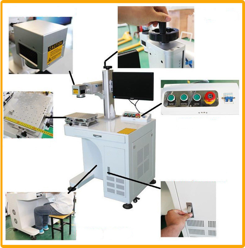 金属名片激光镭雕机 镀锌板铝箔激光刻字机 激光打标机