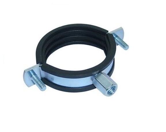 供应带胶卡箍M8+M10重型管卡蓝白锌管道固定用