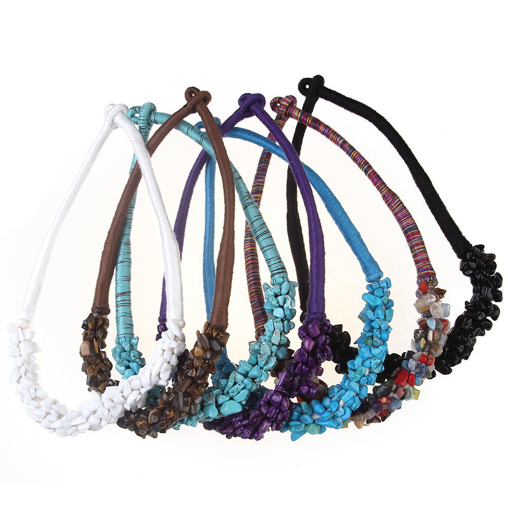 Ethnic Style Flower Gem Womenu0027S Necklace 1 Piece