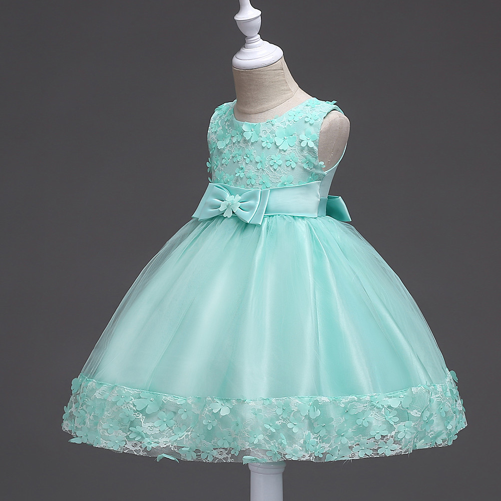 D'une Seule Pièce Dropshipping Commerce Extérieur Populaire Style Enfants Chemise De Mariage Robe Arc Princesse Robe Dentelle Robe De Femmes En Stock display picture 8