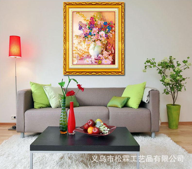 Oujin nianhua cinta bordado fábrica directa color impresión colgante pintura floral fragancia sala de estar entrada pintura decorativa