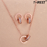 Дизайнерское ожерелье, золотой аксессуар из нержавеющей стали, не выцветает, 18 карат, розовое золото