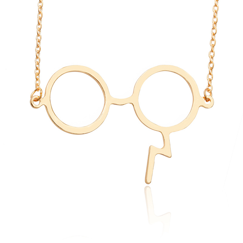 Harry Potter Glasses Necklace Geek Scar Lightning Alloy Jewelry wholesale fashion