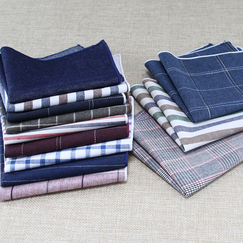 Cotton jacquard small square scarf, Korean style men's suit pocket scarf, women's handkerchief, British breast scarf