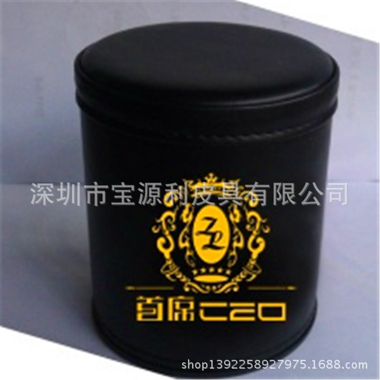 专业生产PU皮骰盅筛盅色盅 个性化定制LOGO图案|ru