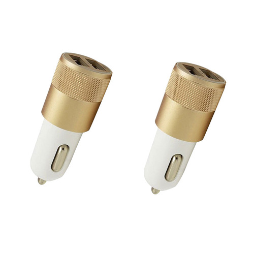 Small Steel Cannon Car Charger with Dual USB Aluminum Dual-Article Bullet Car Charger, Multifunction Car Charger for Mobile Phone