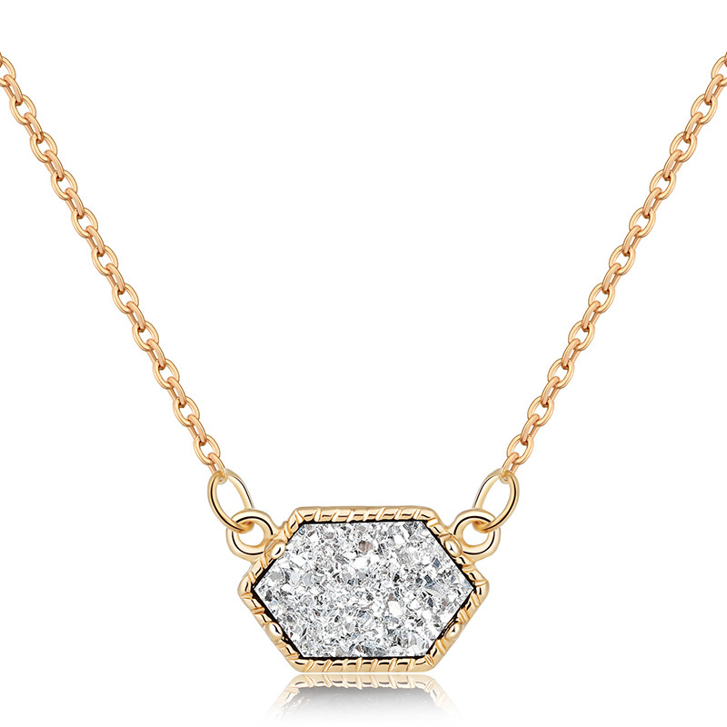 Collar Con Colgante De Diamantes Turquesa De Racimo De Cristal Multicolor Simple De Moda display picture 6