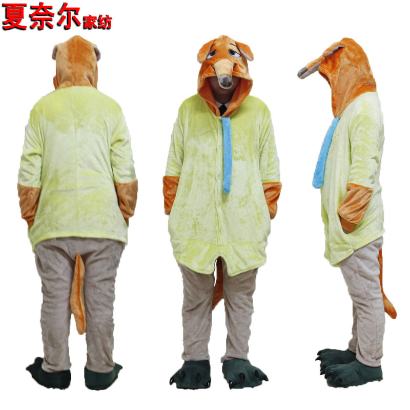 SOURCE manufacturer cartoon one-piece pajamas crazy animal City flannel Fox Judy watch performance party clothes export