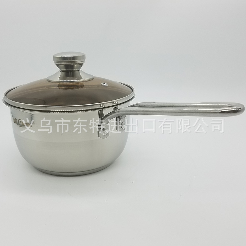 Factory direct sales of stainless steel single-handle milk POTS, household small cooking POTS, milk POTS, steel-handled instant noodle gift milk POTS detail image 2