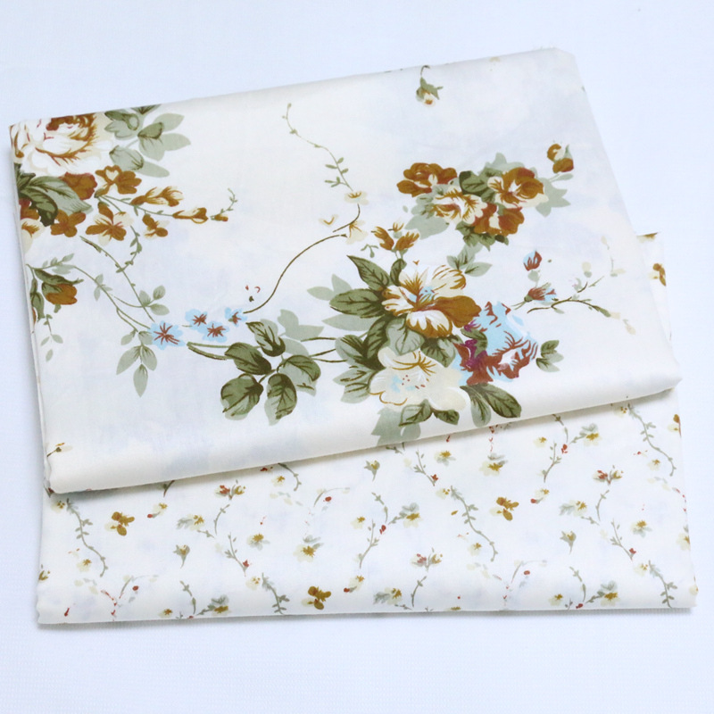 全棉床单被套斜纹布 韩式印花布料小碎花AB版1.6米门幅 纯棉面料