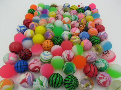 Wholesale elastic ball, size 32 children's toy ball, rubber ball, gumball machine gumballs, street vendor supply factory