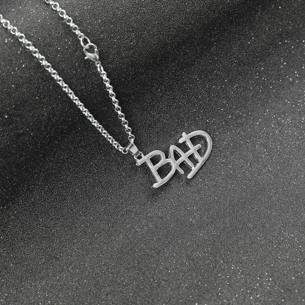 European and American jewelry Michael Jackson Michael Jackson necklace MJ BAD LOGO pendant