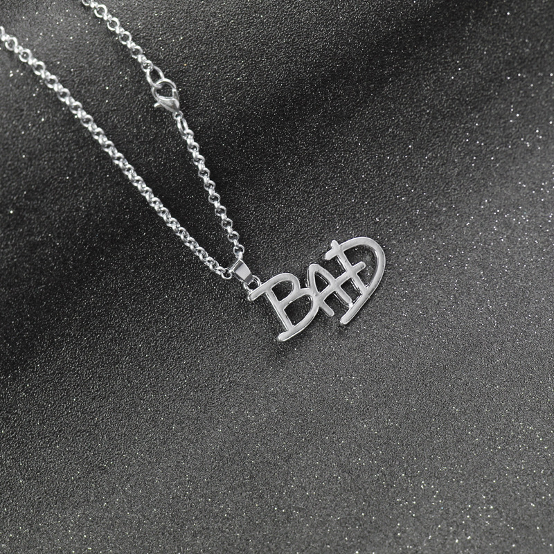 European and American jewelry Michael Jackson Michael Jackson necklace MJ BAD LOGO pendant