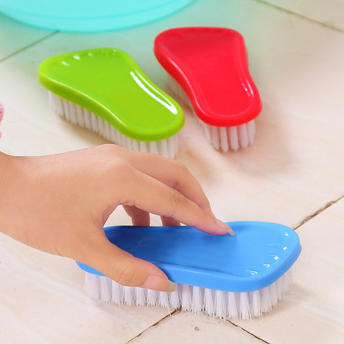 Daily cleaning creative foot plastic color laundry brush bristle brush shoe cleaning brush small board brush Yiwu wholesale