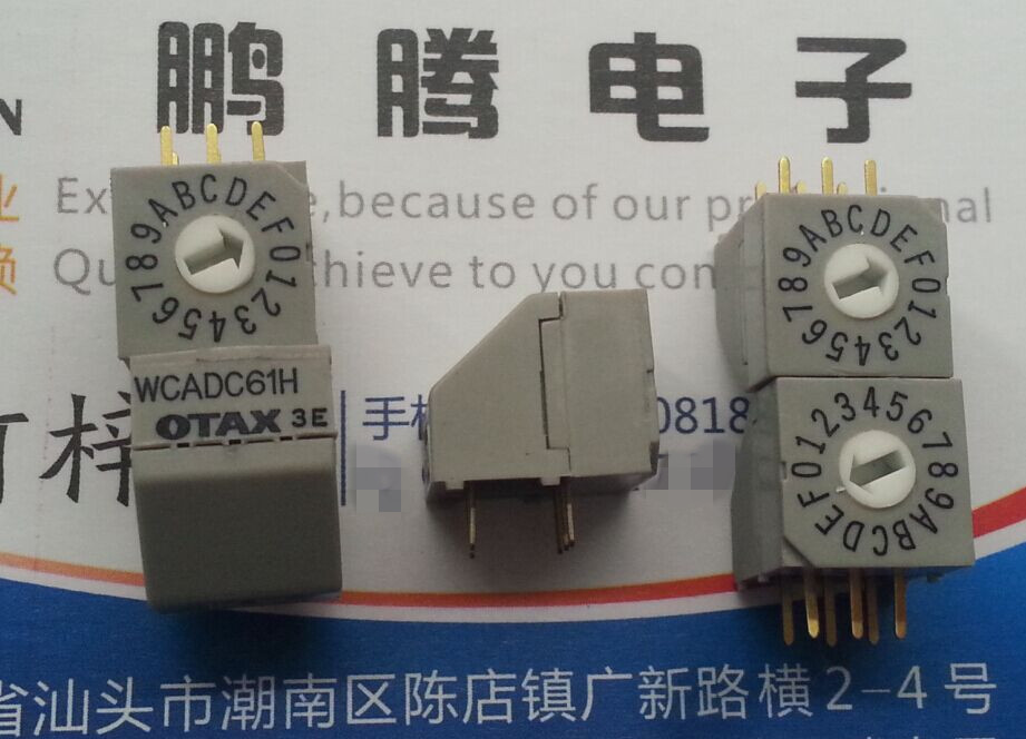原装日本OTAX WCADC61H 0-F/16位旋转拨码编码开关 侧调 反码3:3