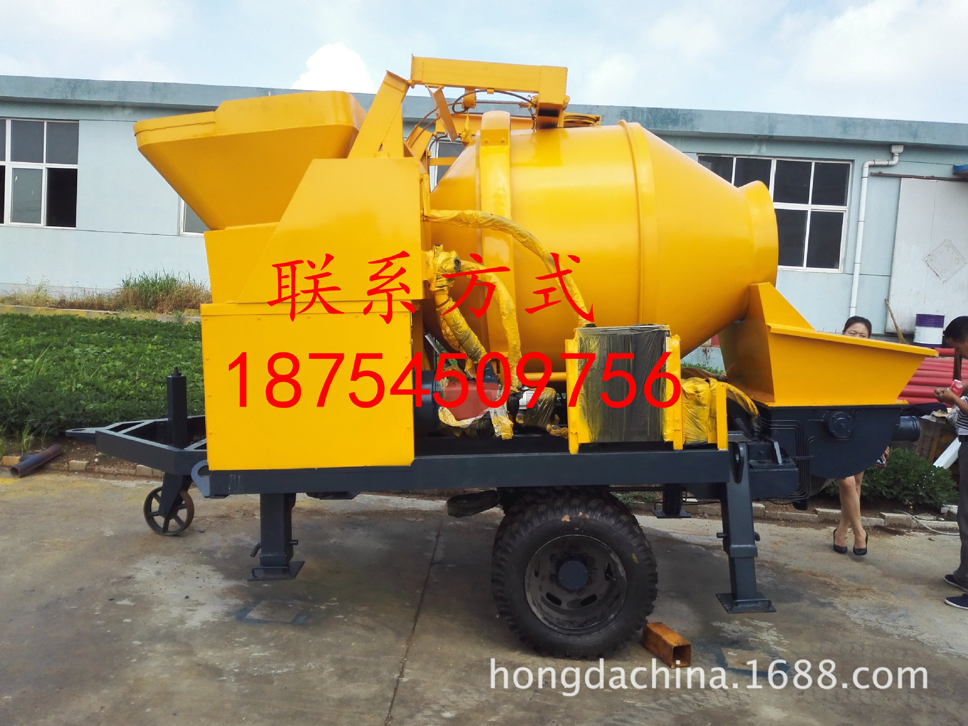 混凝土搅拌泵送一体机40搅拌拖泵农建混凝土搅拌输送一体机