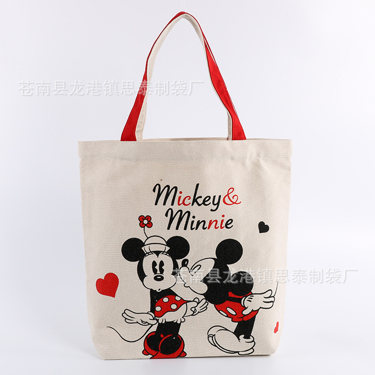 专业供应 彩色印刷礼品手提棉布袋 定做加印Logo卡通全棉袋