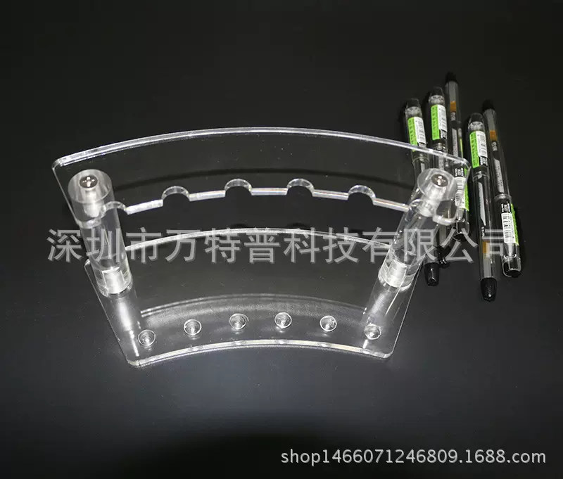 6孔透明亚克力圆珠笔架画笔展架化妆品眉笔架 水彩笔展示架