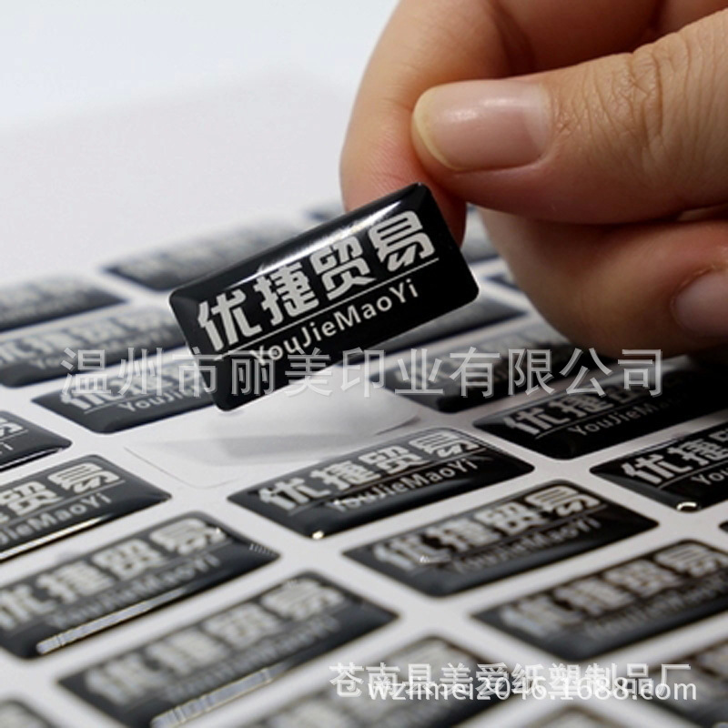 定制环保水晶滴胶汽车标贴 钥匙扣 滴塑标牌 五金电器不干胶商标