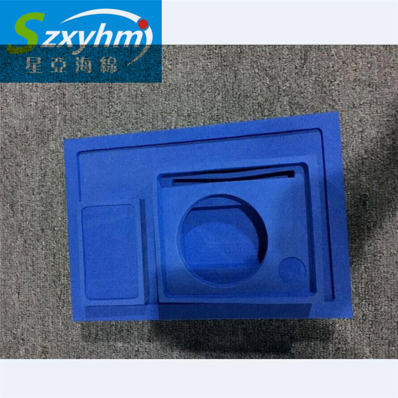蓝色全套包装海绵内托25密度高发泡泡棉正方形内衬抗静电包装