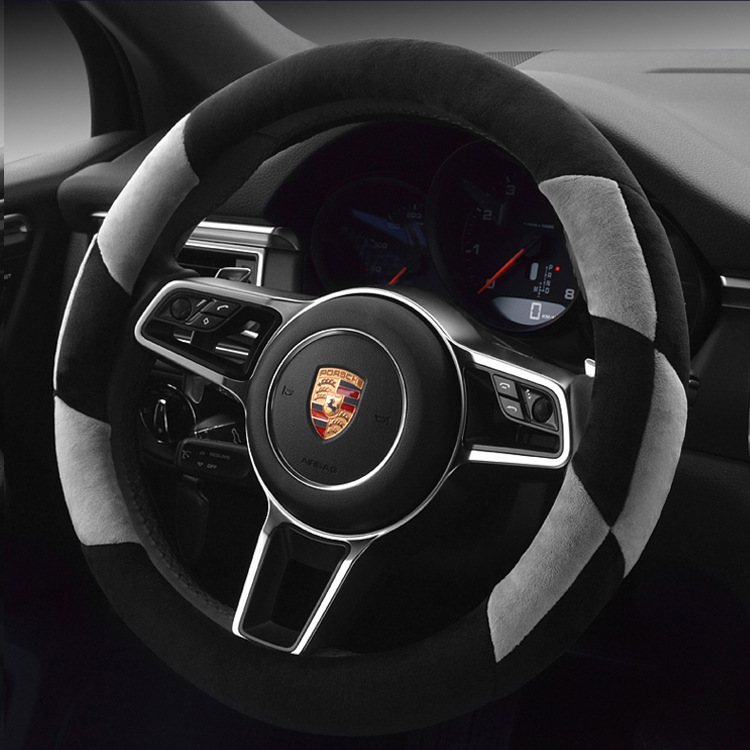 毛絨方向盤套 汽車方向盤手縫把套汽車內(nèi)飾用品一件代發(fā)BT-403