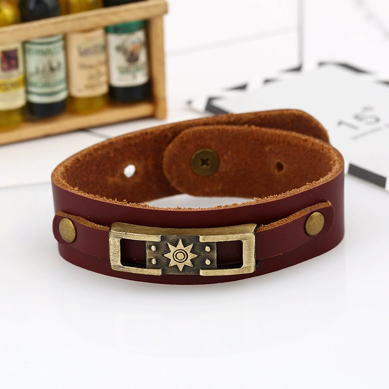 Кожаный ретро браслет, Aliexpress, европейский стиль, натуральная кожа, прямые продажи с фабрики