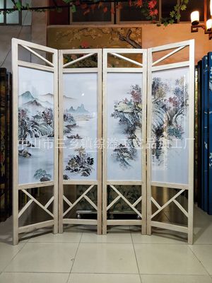Transparent screen All hand Coloured drawing translucent Georgette Folding screens Home Furnishing a living room bedroom Study