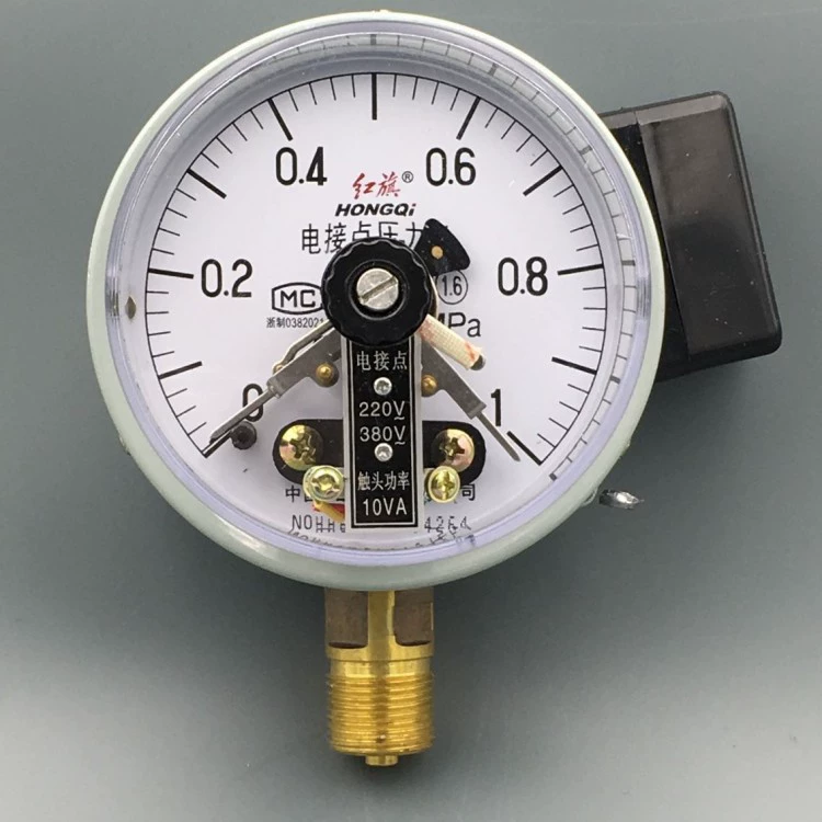 Красный флаг YX-100 электрический соединитель давления Вакуумметр регулятор давления 0-1 1.6 2.5MPA Полная спецификация