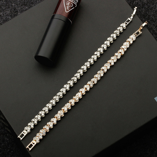 New style Roman crystal simple diamond-encrusted zircon bracelet European and American foreign trade silver-plated hot-selling jewelry