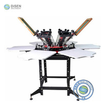 6色6工位手动印花机 组装经济型手动丝印机 t恤丝网印刷机厂家