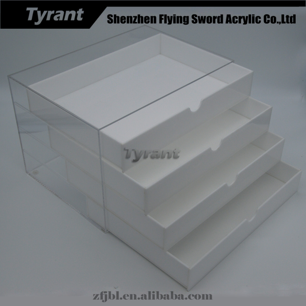 飞剑厂家制作亚克力奶白色收纳箱 亚克力箱子 有机玻璃制品