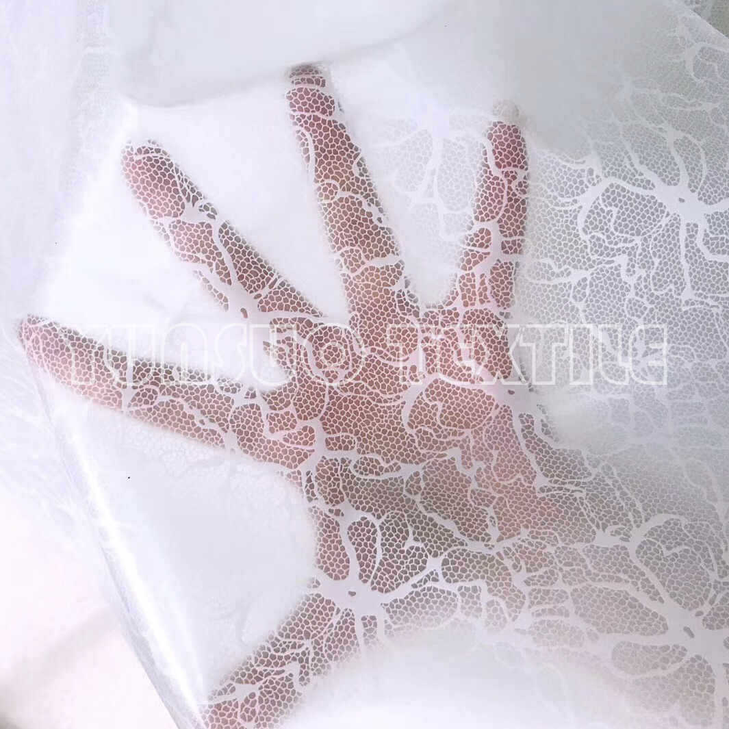 白色蕾丝印花TPU薄膜 半透明印花防水雨衣雨伞TPU面料