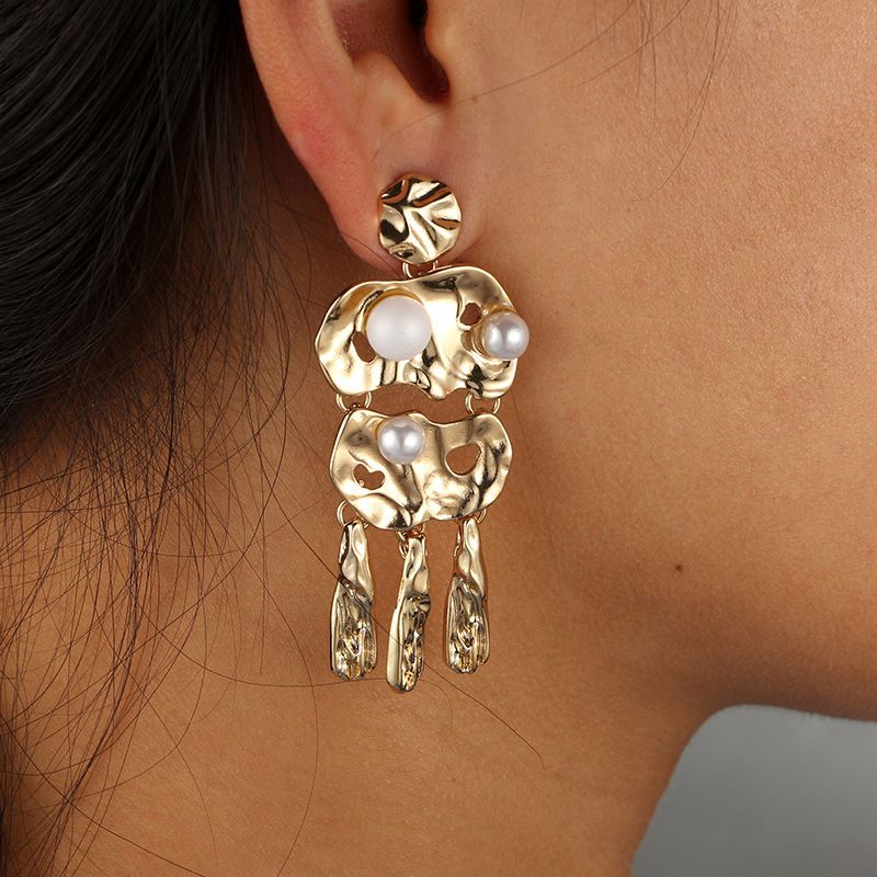 Fashion Alloy plating earring(Golden)NHGY1545-Golden