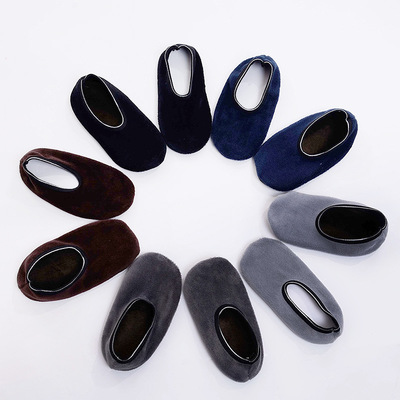 厂家直销亲子早教防滑地板袜不倒绒纯色男袜套春秋居家室内短袜子|ru