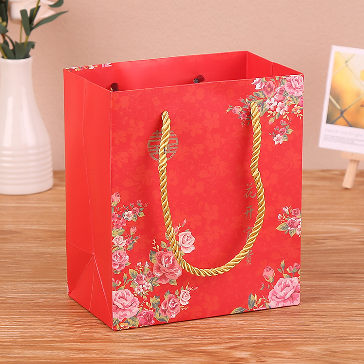 厂家批发定做彩印手提纸袋 婚礼结婚纸袋喜宴回礼礼品袋包袋