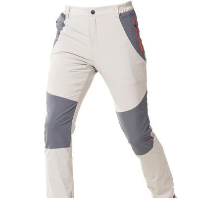 厂牌新款春夏透气排汗快干裤户外速干裤男拼色弹力登山长裤