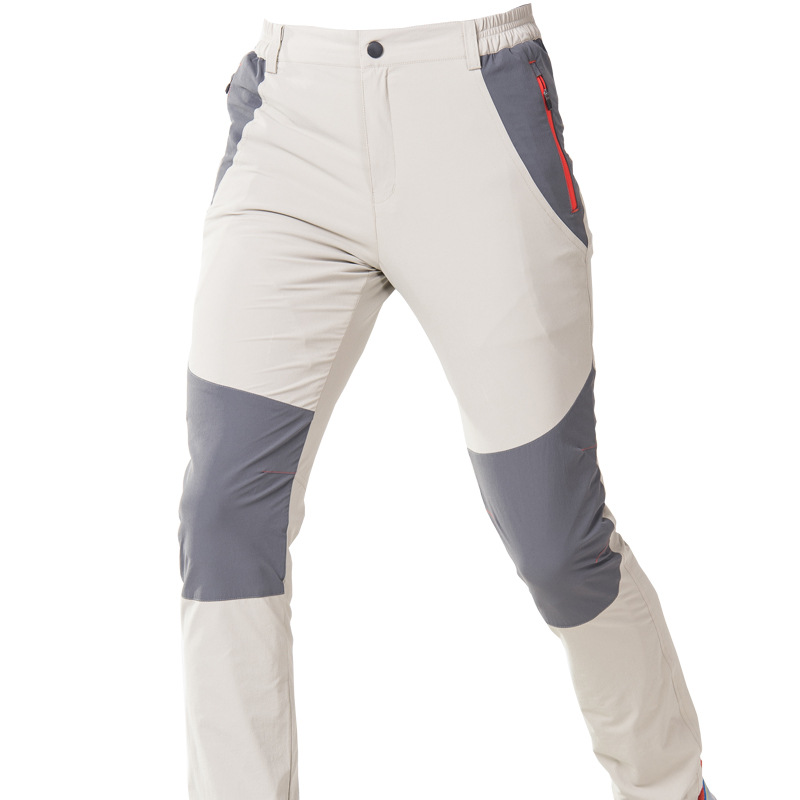 厂牌新款春夏透气排汗快干裤户外速干裤男拼色弹力登山长裤