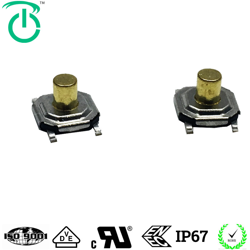 厂家生产4*4*2.5贴片铜头20万次寿命电子门锁用轻触按键