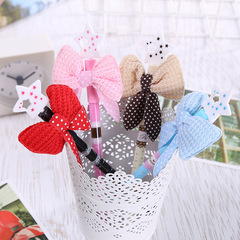 T卡通創意中性小學生學習文具 辦公用品0.5mm黑/藍色水筆定製logo