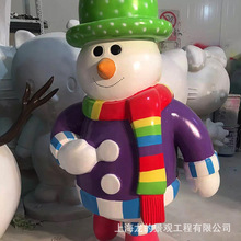 玻璃感卡通雪人雕塑||批量生产专业厂家制作||景观园林美陈