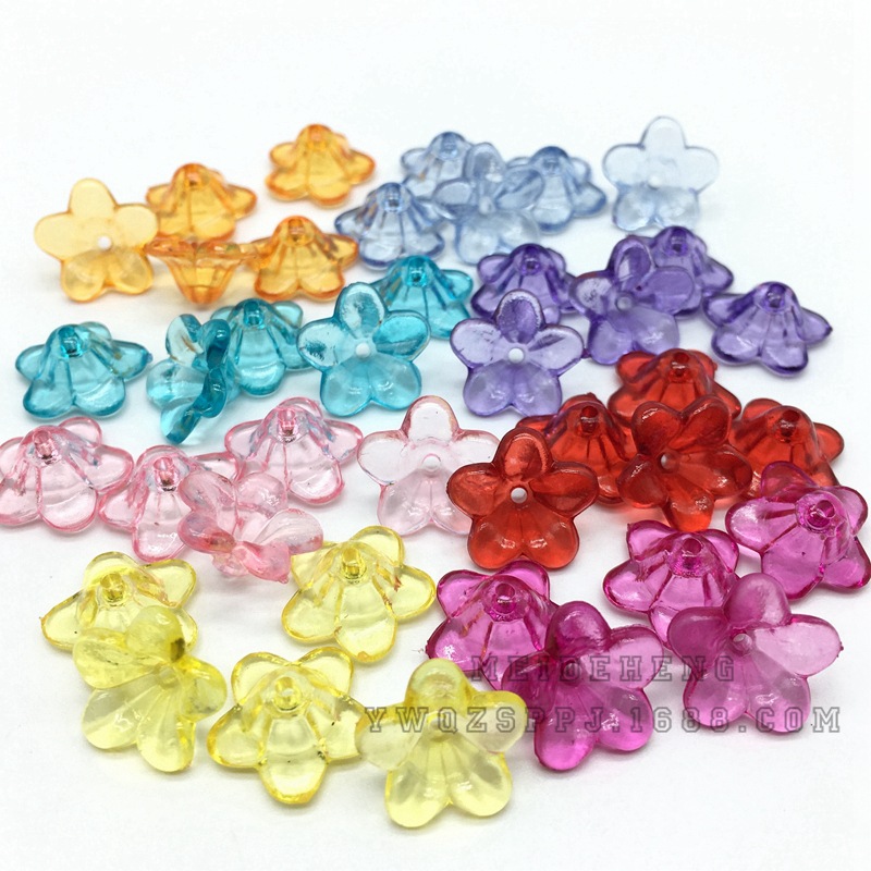 Ancient-style palace flower hairpins, lotus leaf flower acrylic transparent flower accessories, bride's headwear, five-leaf flower receptions, scattered beads detail image 6