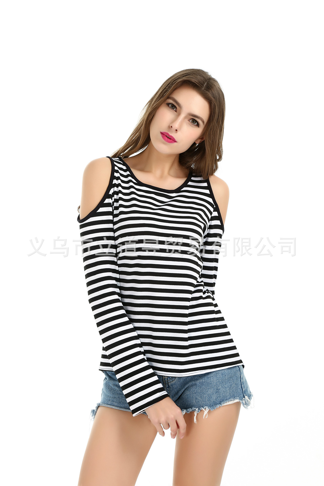 round neck strapless T-shirt Nihaostyles wholesale clothing vendor NSLDY76331