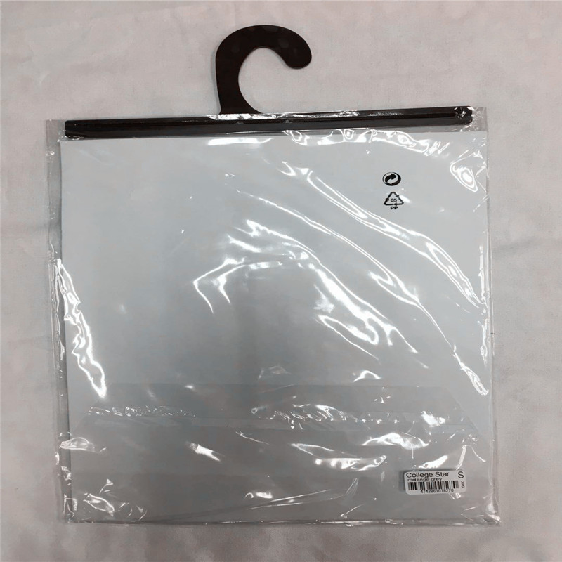 Customized Shantou Pe Bag Heat Seal Pp Hook Self-Adhesive Bag Printing Black Warning Pp Plastic Bag Wig Packaging Bag
