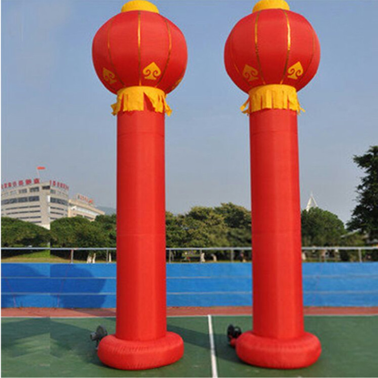 现货5米6米8米充气灯笼柱厂家批发开业门庭来图定做充气拱门模型