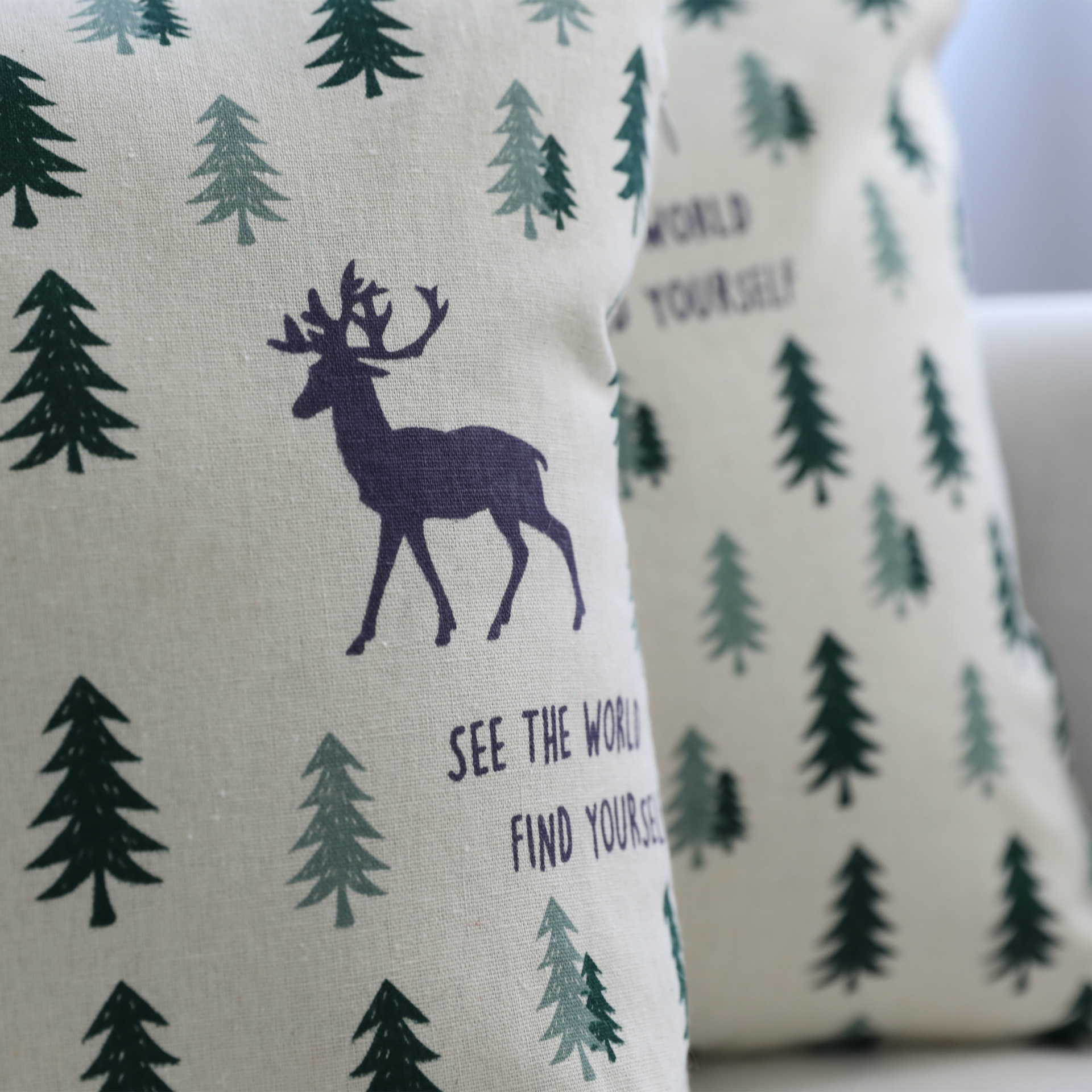 北欧简约长方形沙发抱枕腰枕套棉麻靠垫套长条椅子靠背不含芯