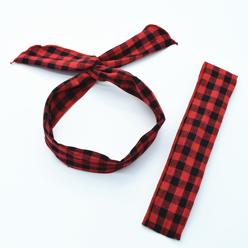 红黑格子发箍1
