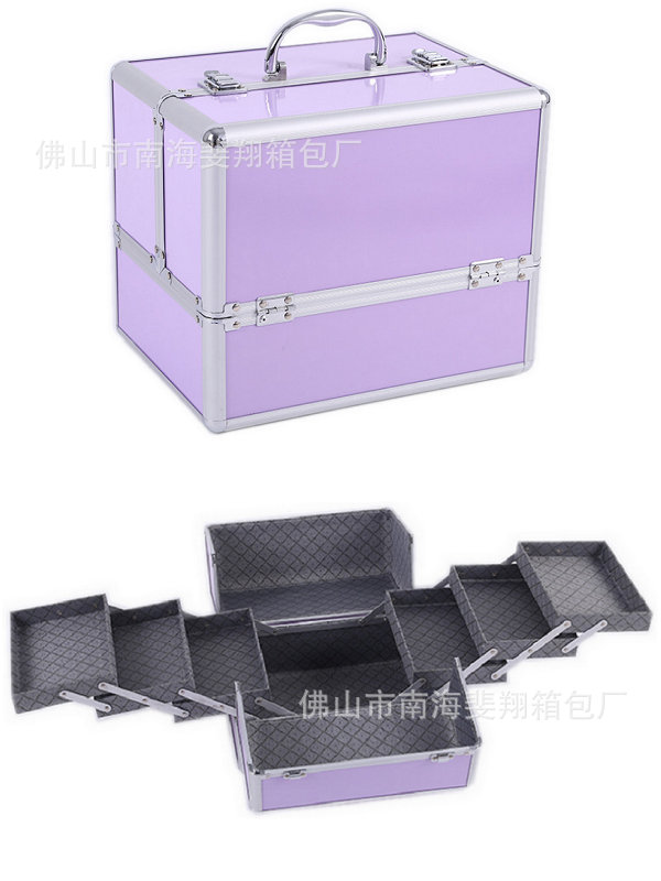 供应多功能铝合金箱 化妆用品收纳箱 铝合金化妆箱 美妆工具箱