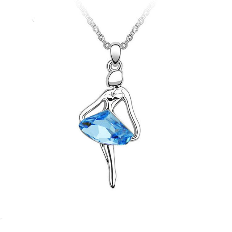 Ювелирные изделия Crystal Boutique Fantasy Blue Dance Girl Angel Necklace Wholesale-328