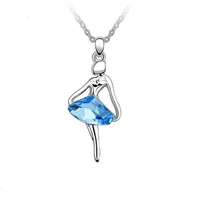 Ювелирные изделия Crystal Boutique Fantasy Blue Dance Girl Angel Necklace Wholesale-328