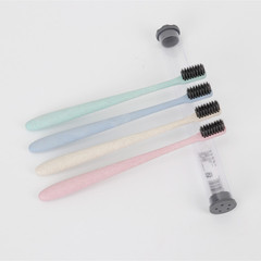 Japanese wheat straw charcoal toothbrush, single tube packaging adult travel soft bristle toothbrush, wholesale